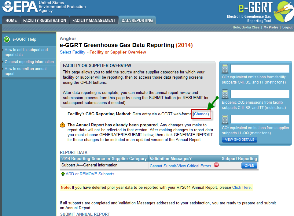 Step 1: Click the Change link